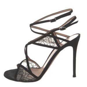 Gianvito Rossi Black Lace Heels